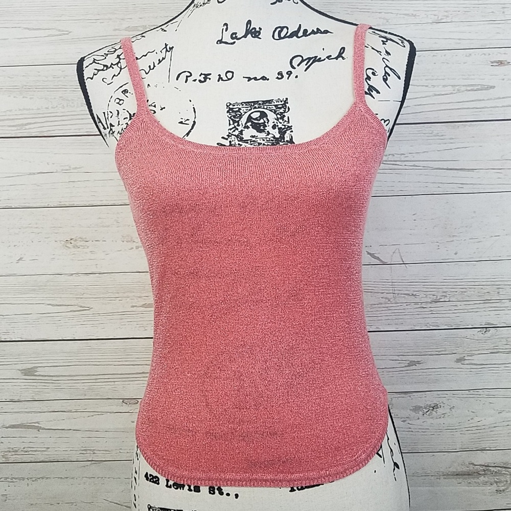 Bisou Bisou Cropped Pink Shimmer Tank Top